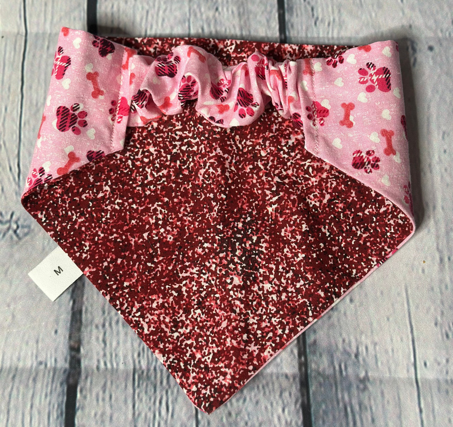 Pink Paw Reversible Scrunchie Bandana