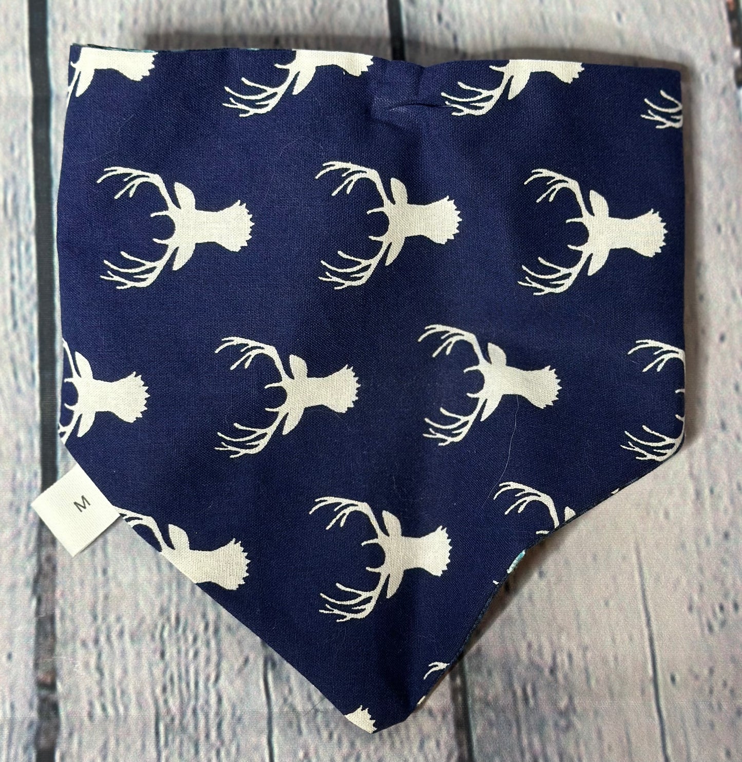 Blue Deer Reversible Scrunchie Bandana