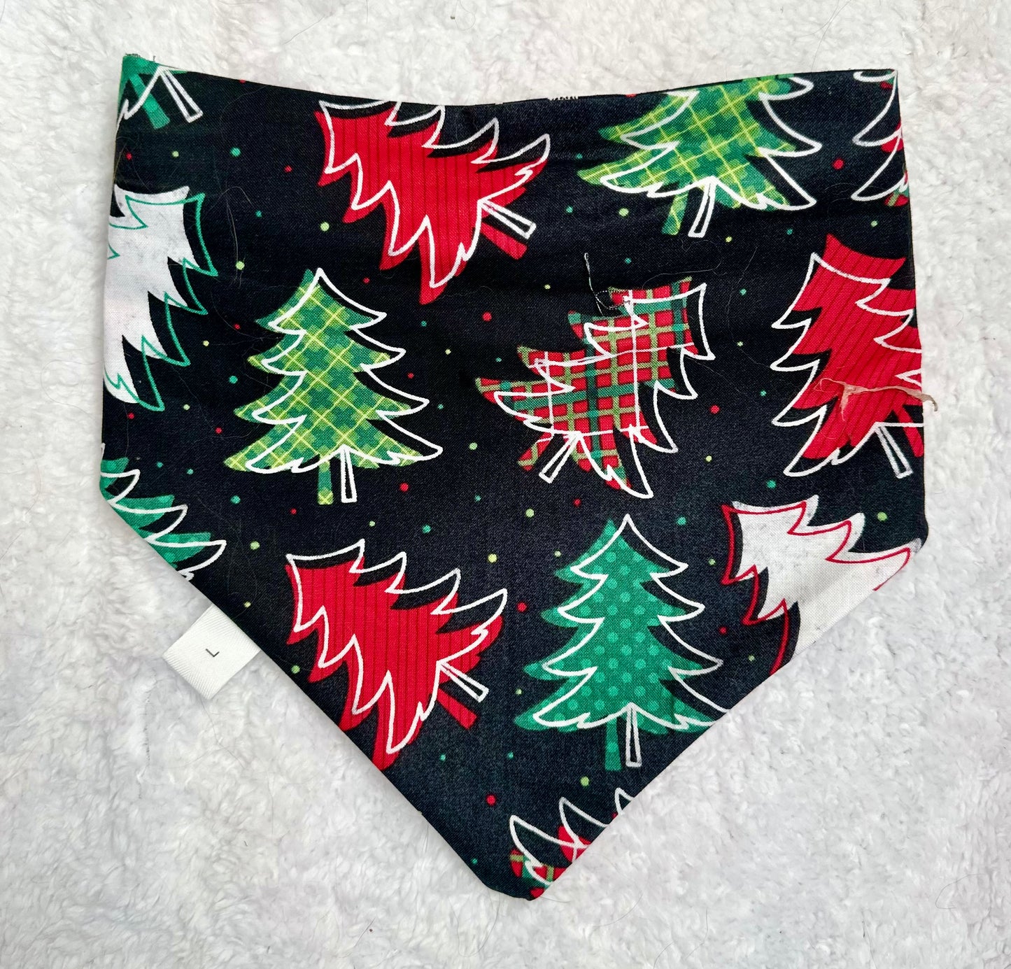 Christmas Tree / Paw Print Reversible Scrunchie Bandana