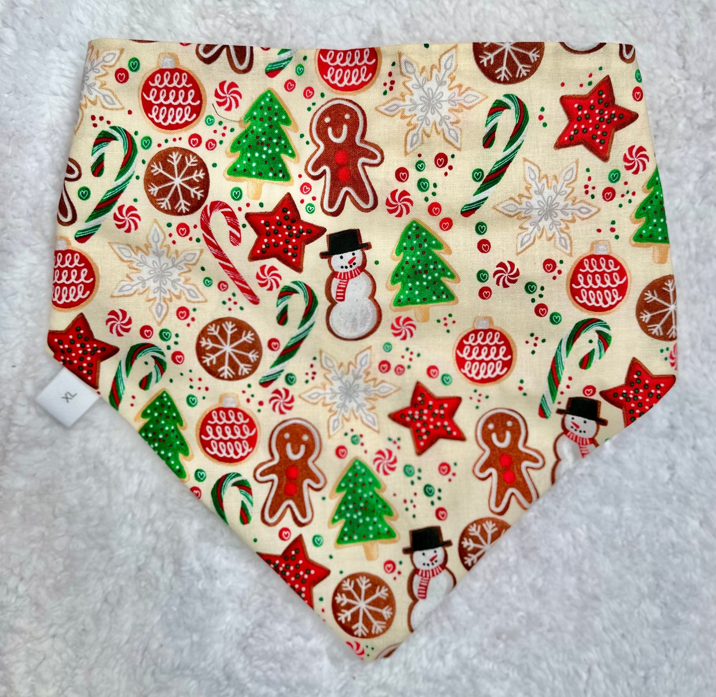 Christmas Cookie Reversible Scrunchie Bandana