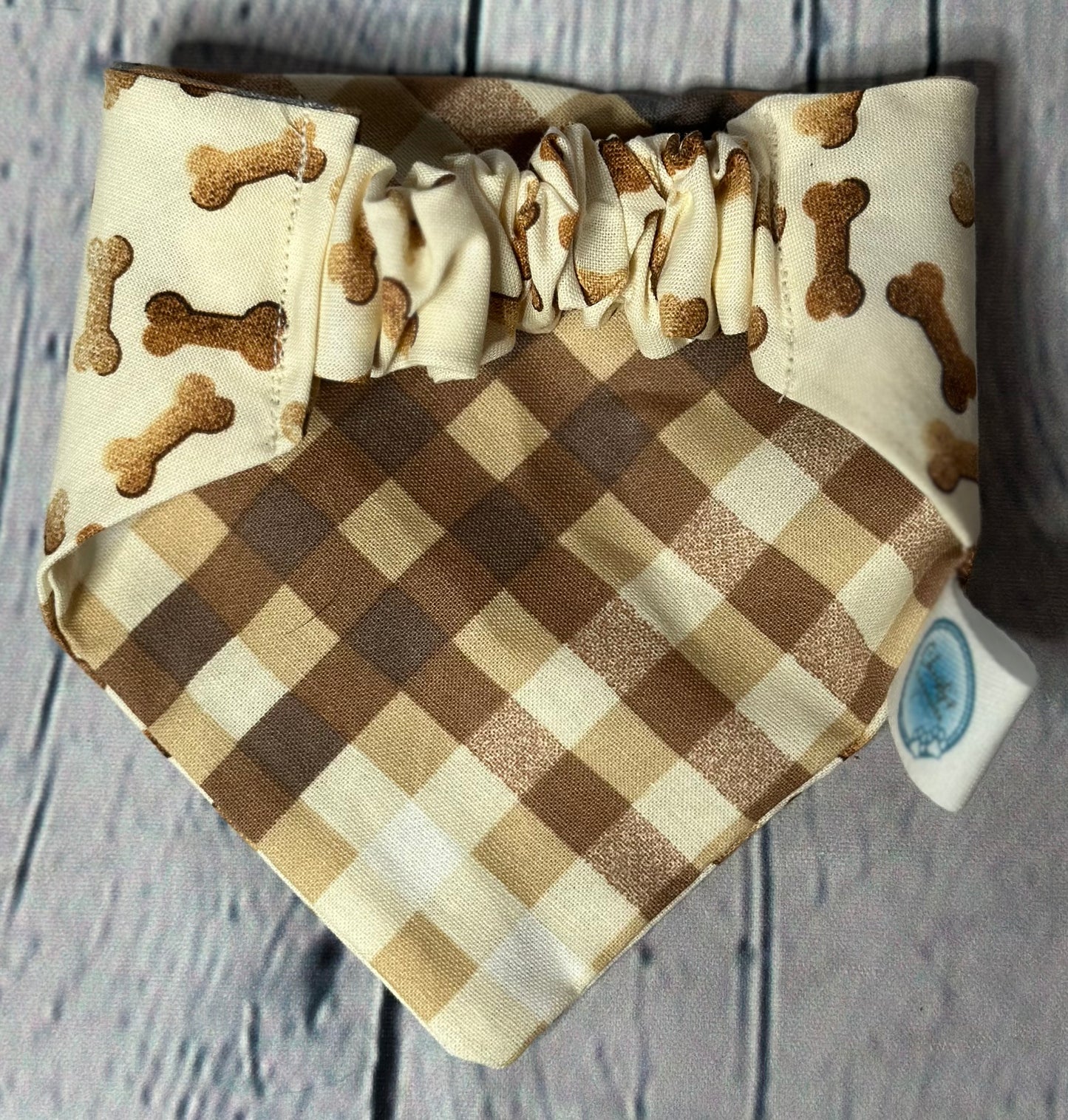 Bone Reversible Scrunchie Bandana