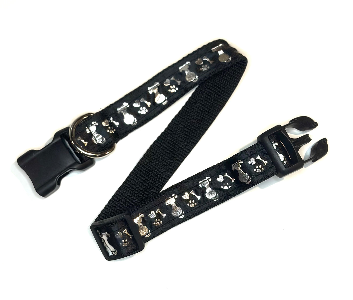 Black and Silver Dog Collar